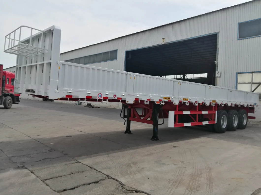 40 Ton 3 Axles Side Wall/Side Board/Side Drop High Bed Semi Trailer for Container and Cargo Transport