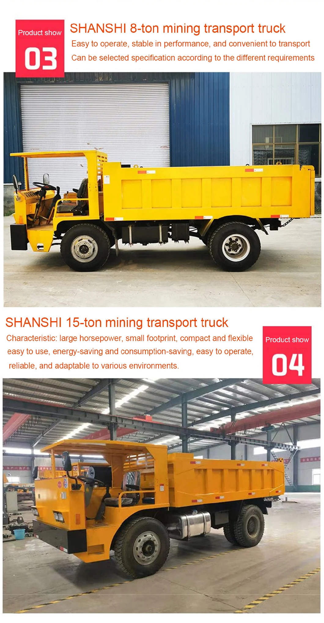 Customized 16ton Mining Dump Truck with Cab for Transport Vehicle Mining Equipment
