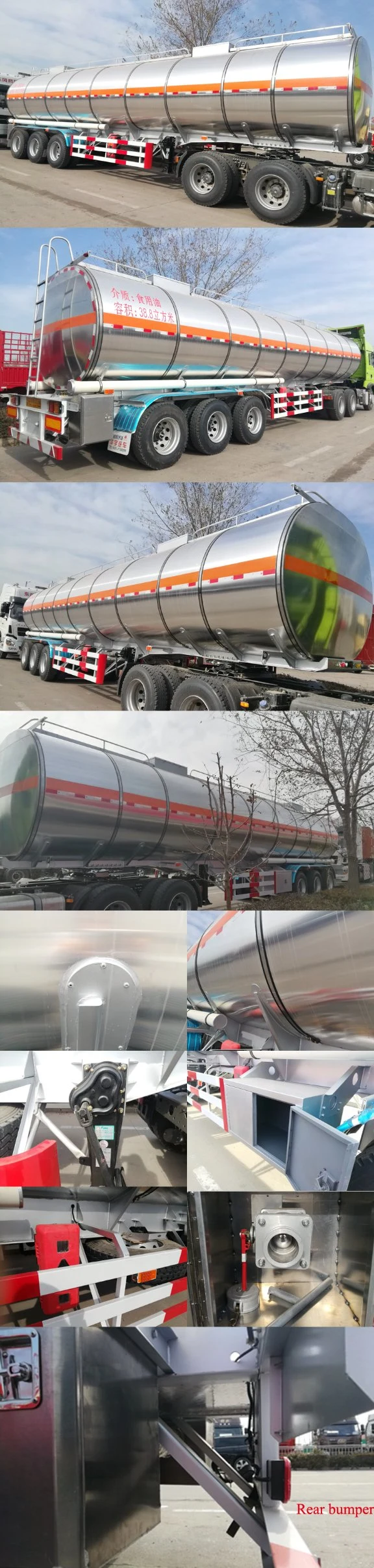 2/3 Axle Stainless Steel/Aluminum Alloy Tank/Tanker Truck Semi Trailer for Oil/Fuel/Diesel/Gasoline/Crude/Water/Milk Transport